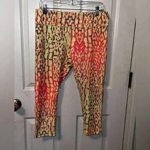 MWOT Zella Live In Streamline bright neon gym crop legging Size Large mesh panel